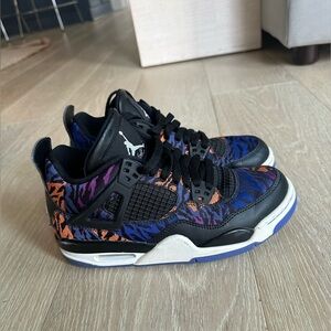 Nike Boys Air Jordan 4 Retro Black Rush Violet GS Size 5 youth